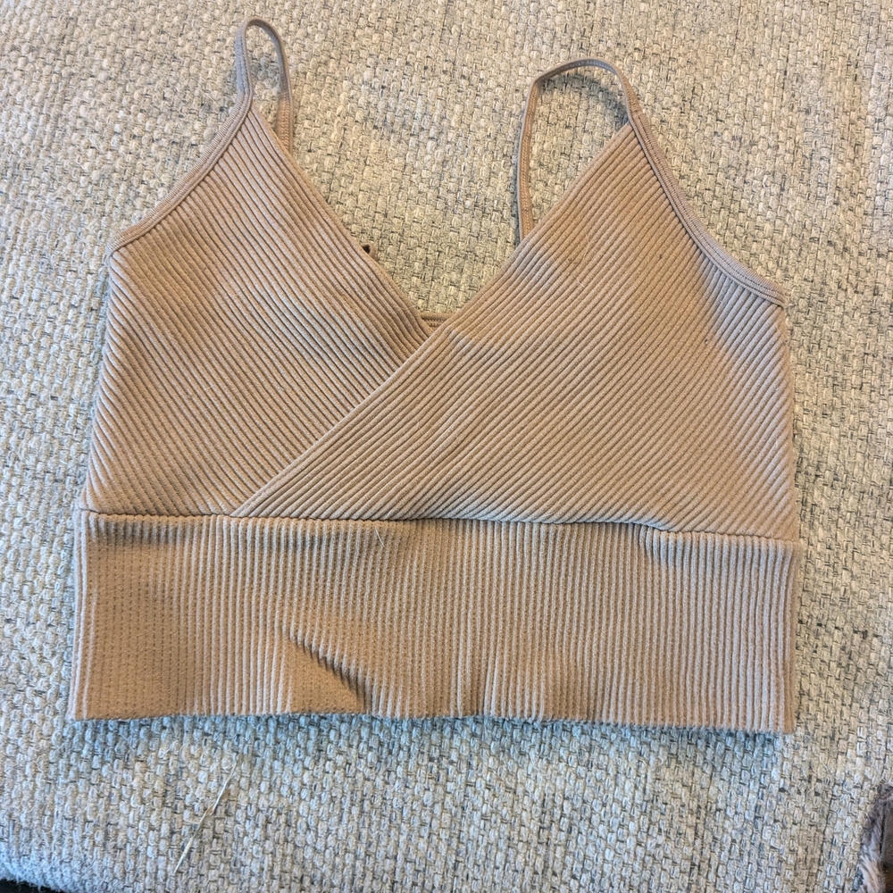 Aura Taupe Ribbed Top